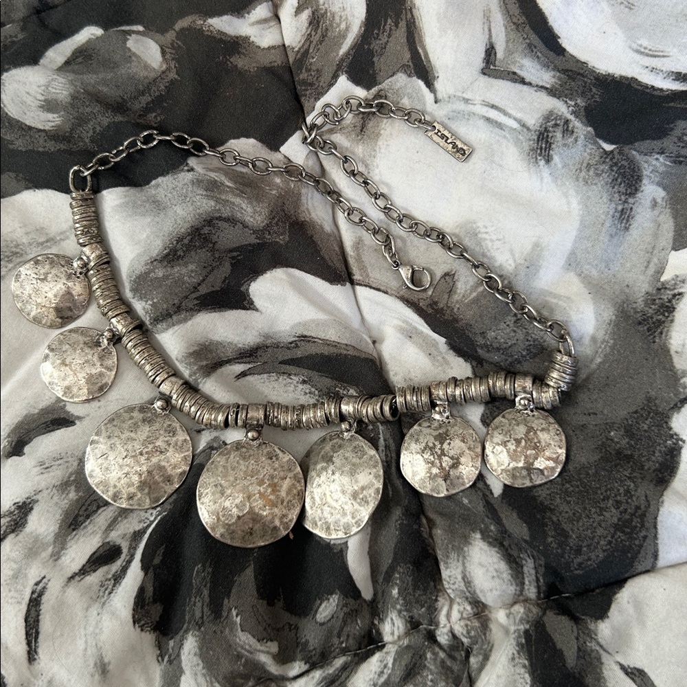 Island Jewlery Boho Inspired Silver Tone Coin Disc Necklace